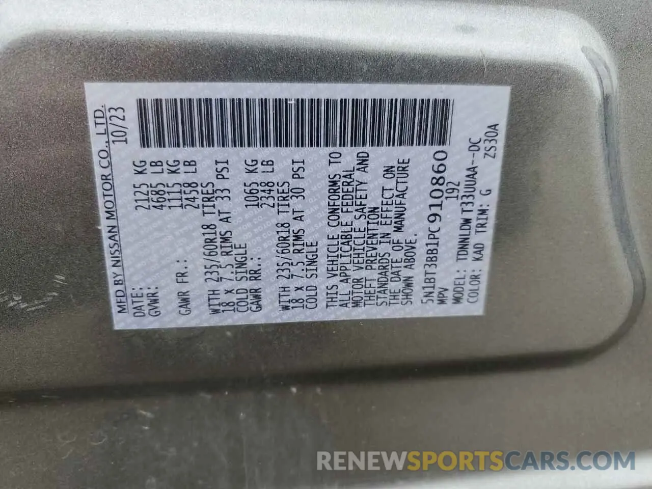 16 Фотография поврежденного автомобиля 5N1BT3BB1PC910860 NISSAN ROGUE 2023