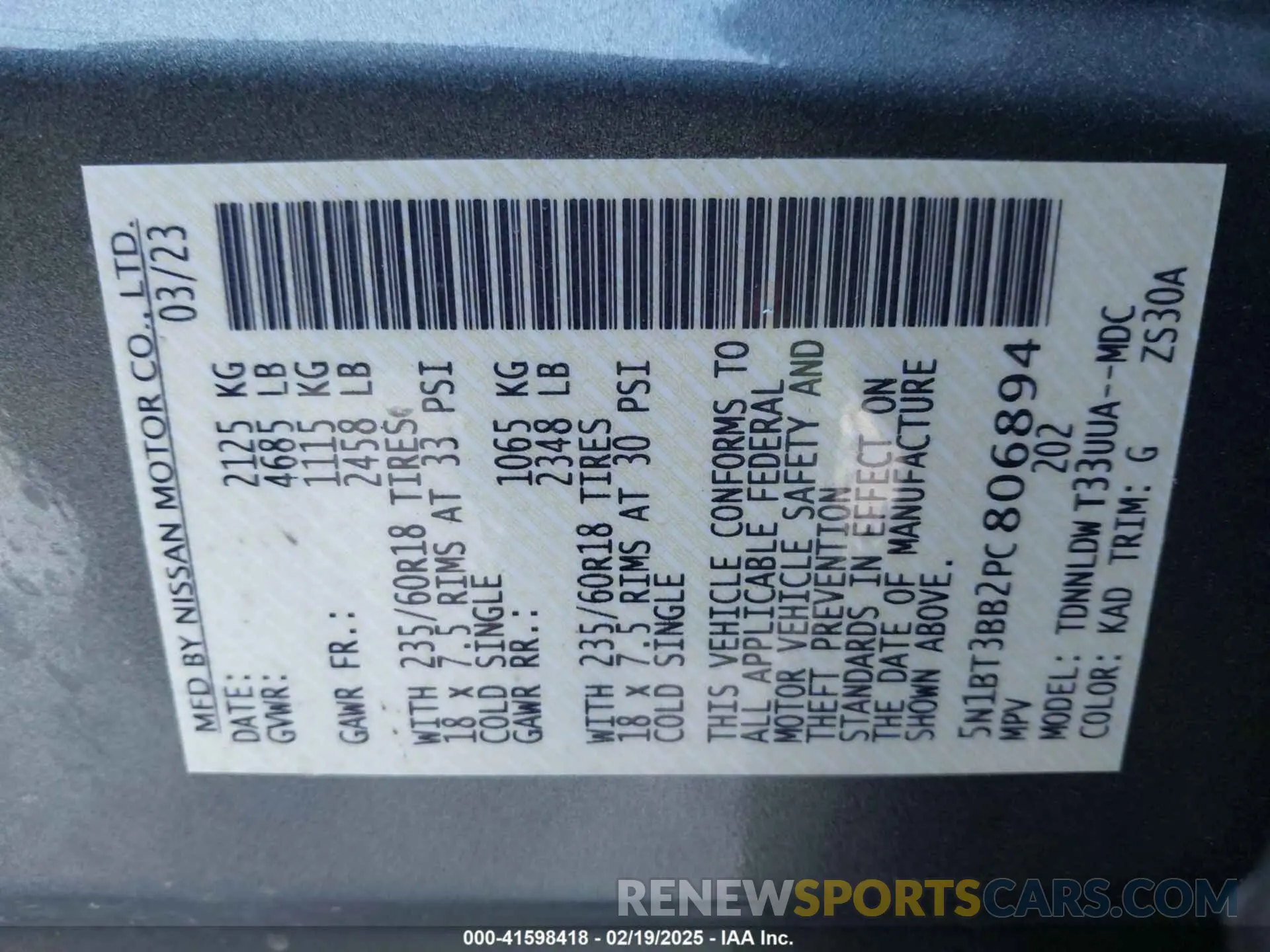 9 Фотография поврежденного автомобиля 5N1BT3BB2PC806894 NISSAN ROGUE 2023