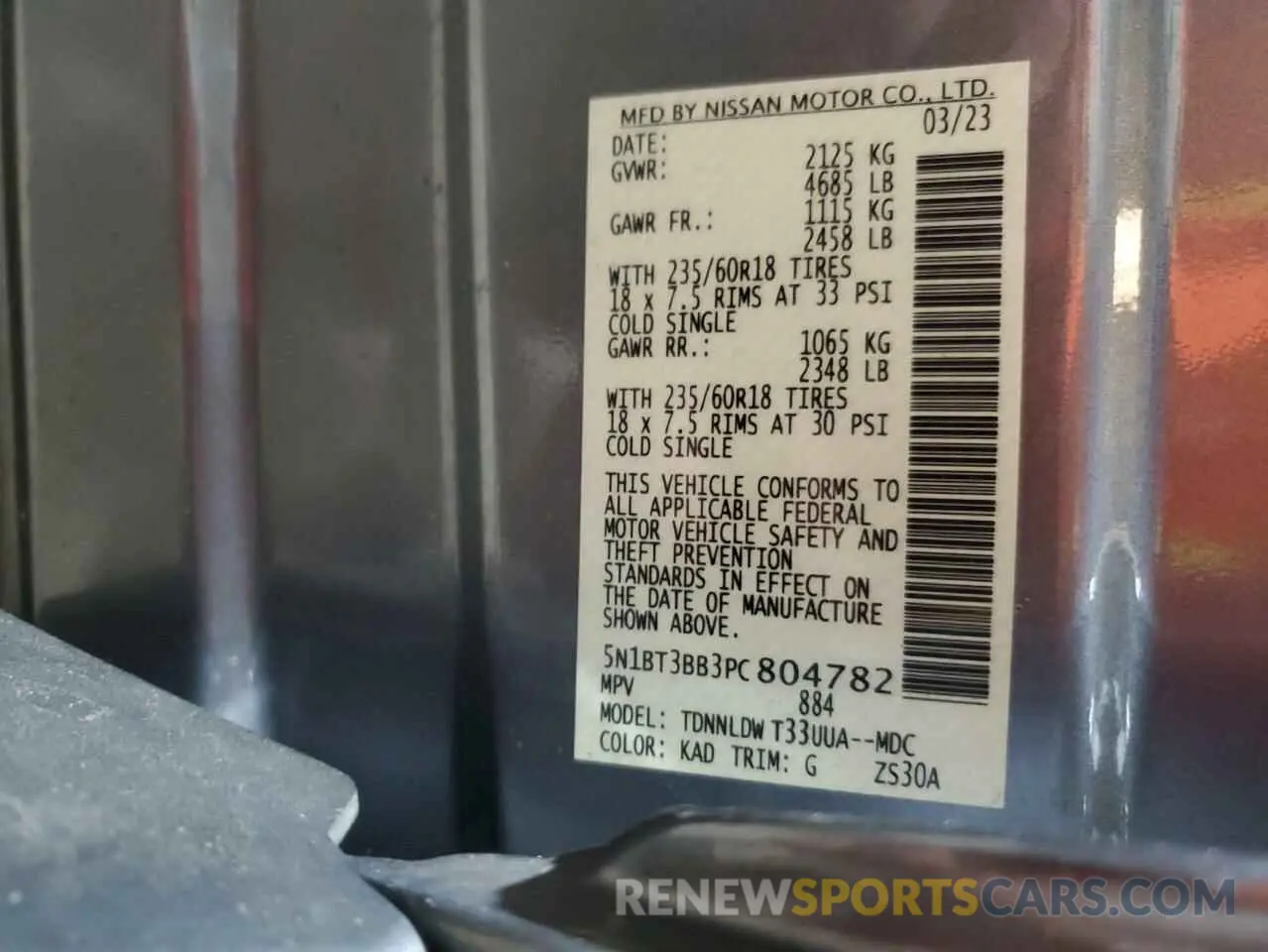 13 Фотография поврежденного автомобиля 5N1BT3BB3PC804782 NISSAN ROGUE 2023