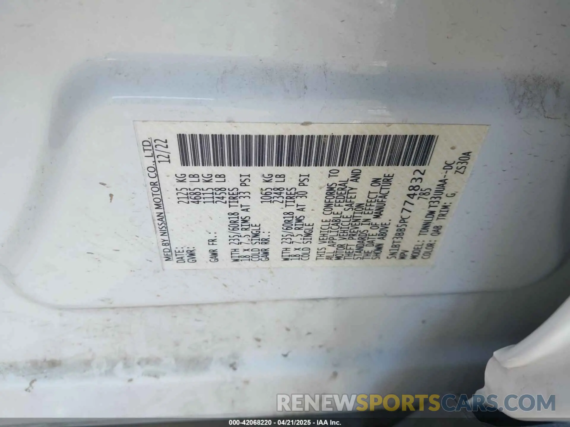 9 Фотография поврежденного автомобиля 5N1BT3BB5PC774832 NISSAN ROGUE 2023