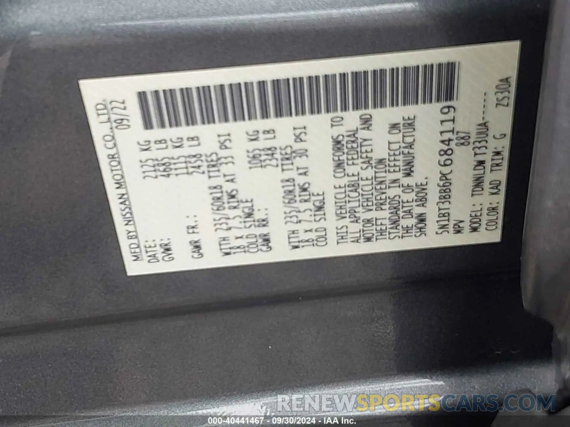 9 Фотография поврежденного автомобиля 5N1BT3BB6PC684119 NISSAN ROGUE 2023