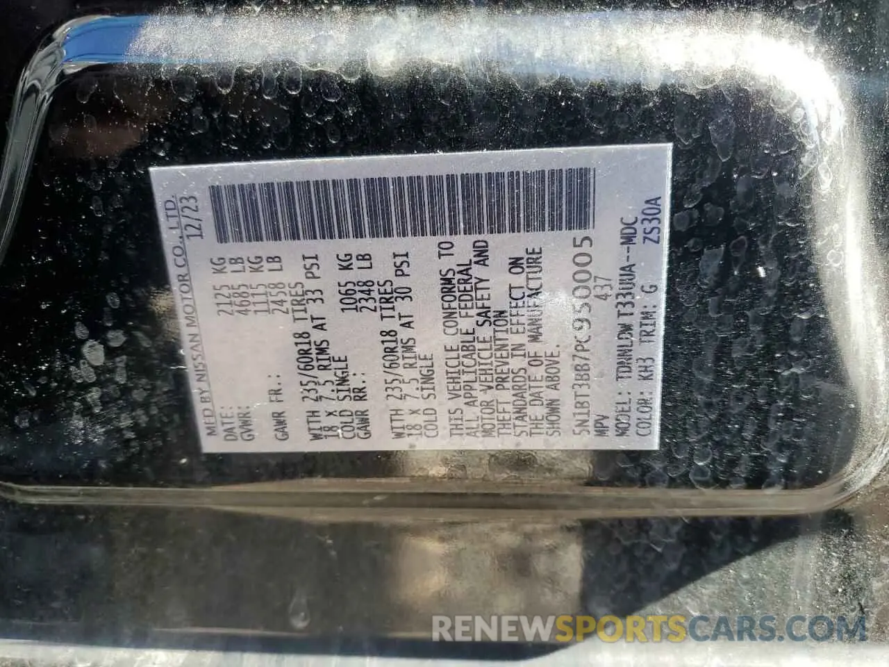 14 Фотография поврежденного автомобиля 5N1BT3BB7PC950005 NISSAN ROGUE 2023