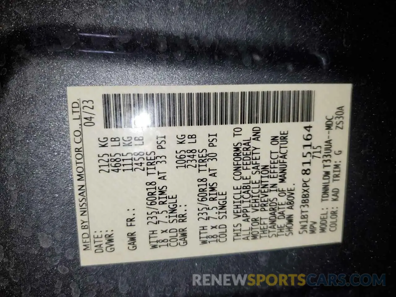 13 Фотография поврежденного автомобиля 5N1BT3BBXPC815164 NISSAN ROGUE 2023