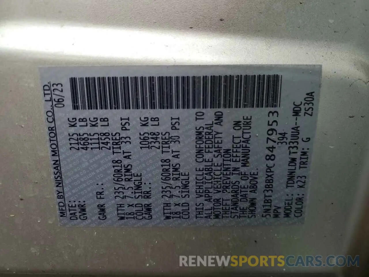 13 Фотография поврежденного автомобиля 5N1BT3BBXPC847953 NISSAN ROGUE 2023