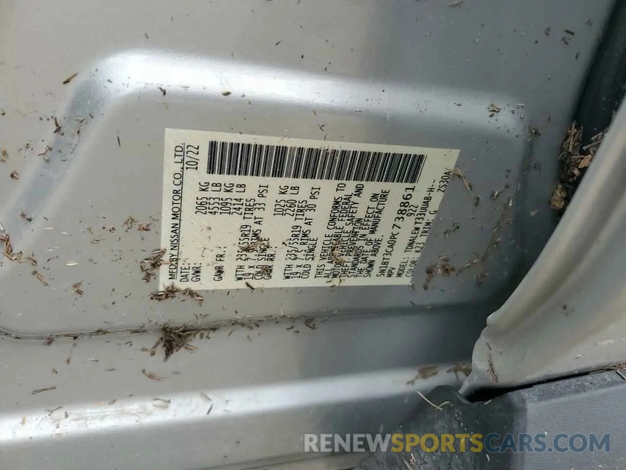 13 Photograph of a damaged car 5N1BT3CA0PC738861 NISSAN ROGUE 2023
