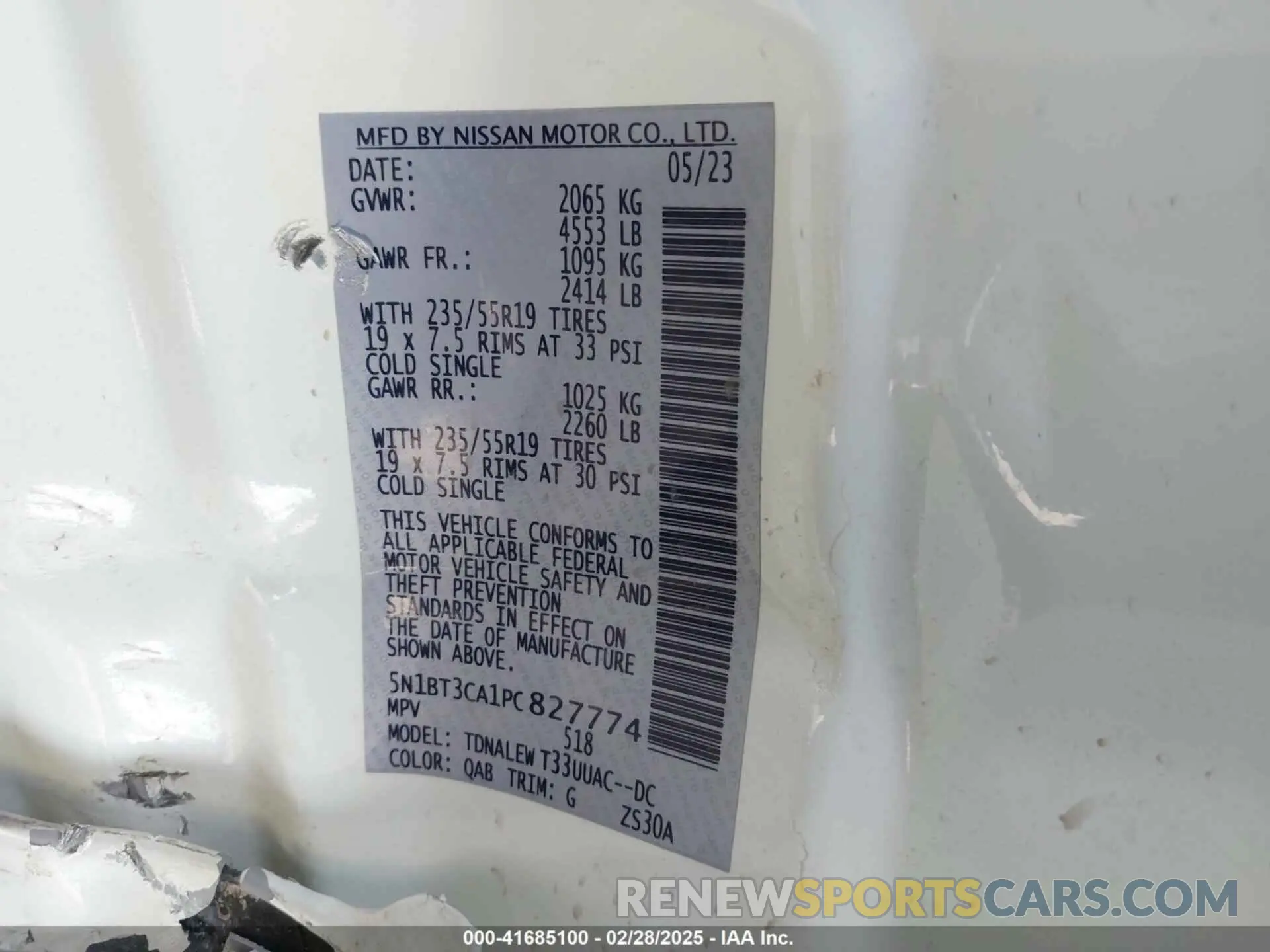 9 Фотография поврежденного автомобиля 5N1BT3CA1PC827774 NISSAN ROGUE 2023