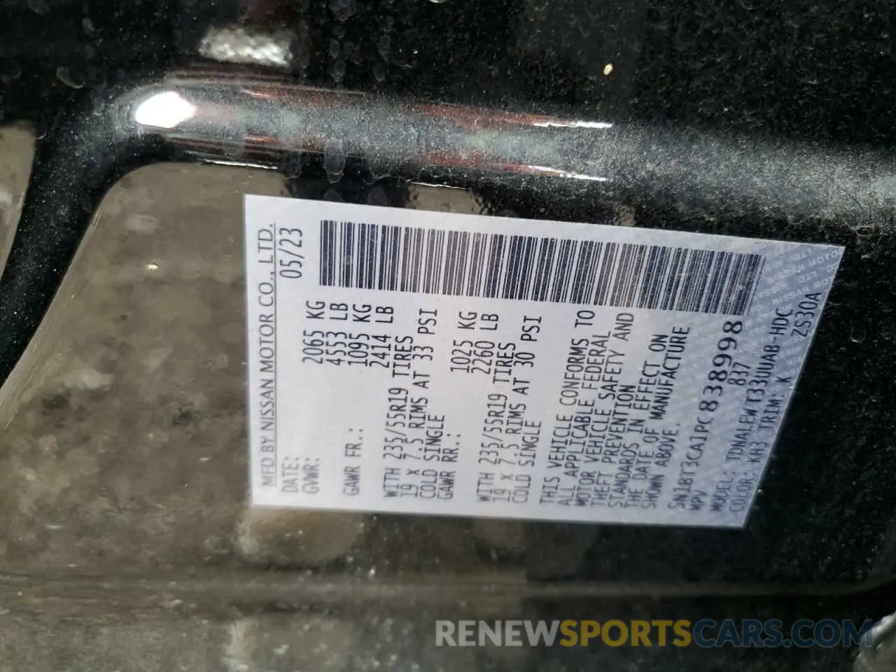 14 Photograph of a damaged car 5N1BT3CA1PC838998 NISSAN ROGUE 2023