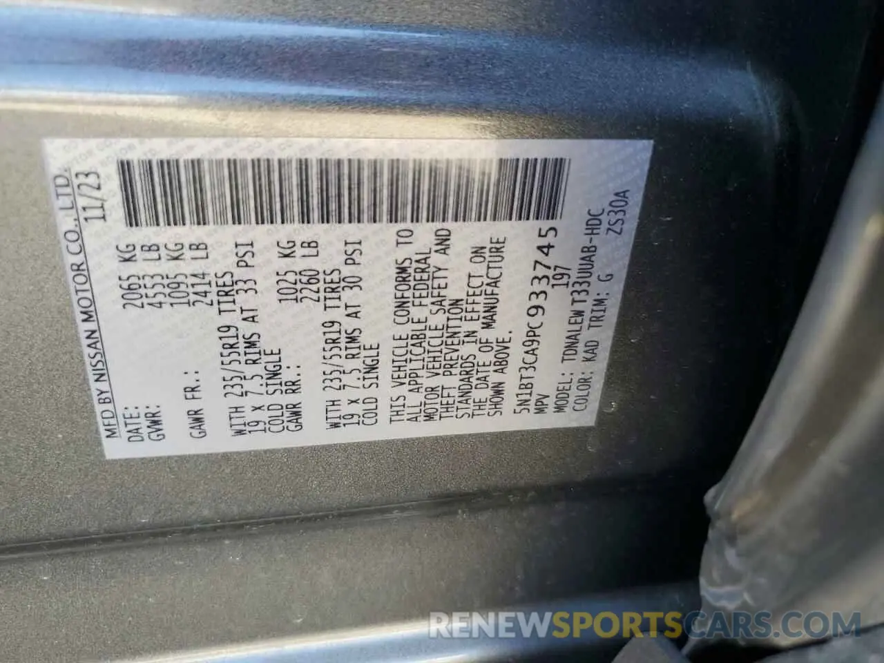 15 Photograph of a damaged car 5N1BT3CA9PC933745 NISSAN ROGUE 2023