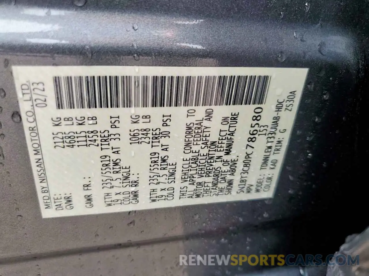13 Photograph of a damaged car 5N1BT3CB0PC786580 NISSAN ROGUE 2023