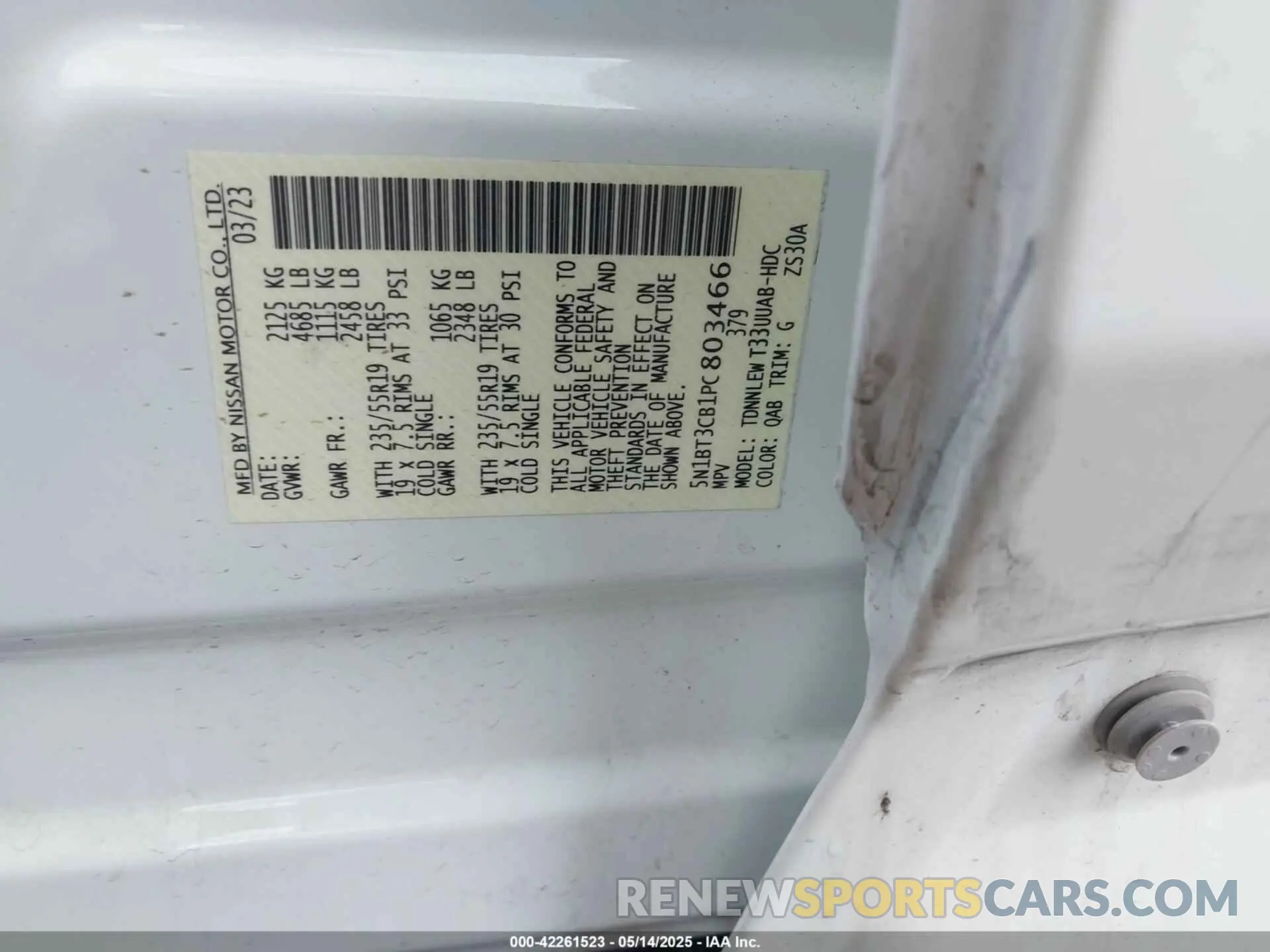 9 Photograph of a damaged car 5N1BT3CB1PC803466 NISSAN ROGUE 2023