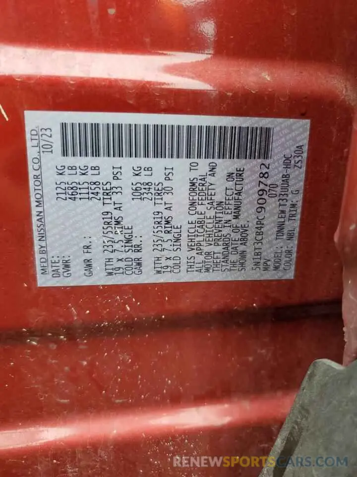 12 Фотография поврежденного автомобиля 5N1BT3CB4PC909782 NISSAN ROGUE 2023