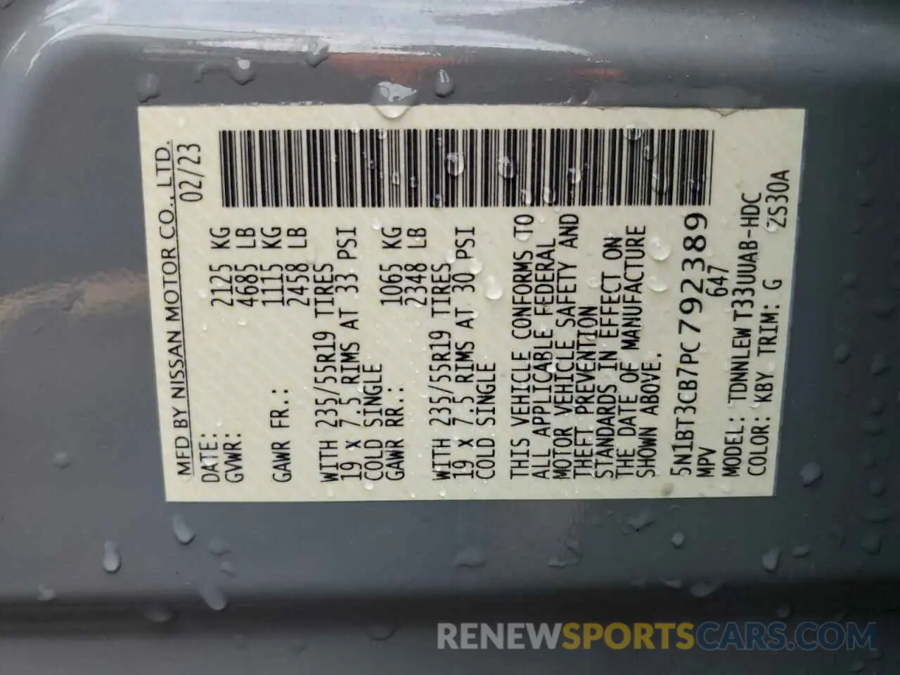 13 Фотография поврежденного автомобиля 5N1BT3CB7PC792389 NISSAN ROGUE 2023