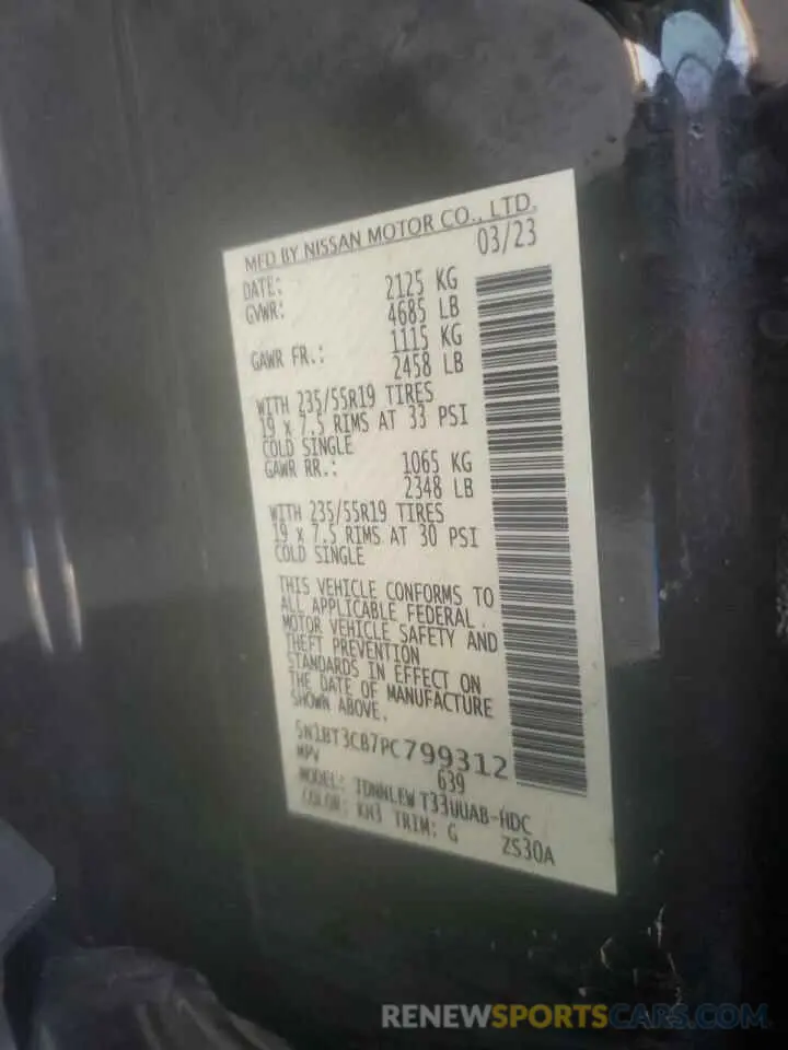 14 Фотография поврежденного автомобиля 5N1BT3CB7PC799312 NISSAN ROGUE 2023