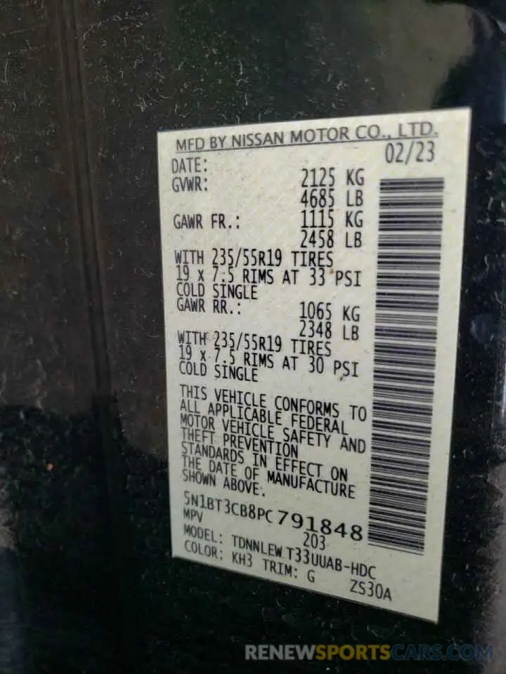 13 Фотография поврежденного автомобиля 5N1BT3CB8PC791848 NISSAN ROGUE 2023
