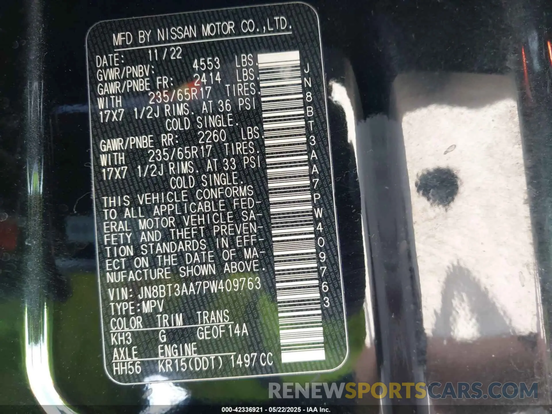 9 Photograph of a damaged car JN8BT3AA7PW409763 NISSAN ROGUE 2023