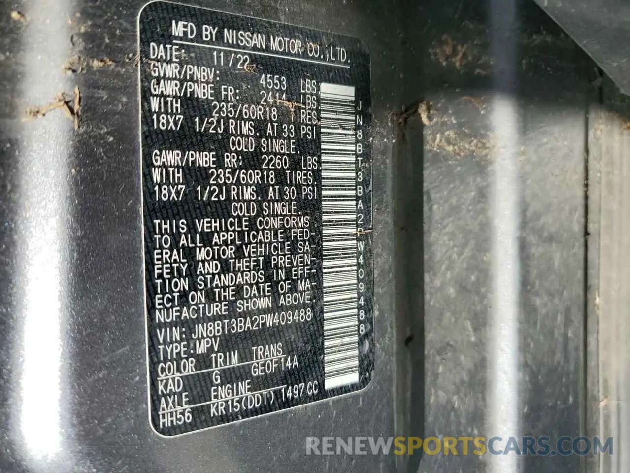 13 Фотография поврежденного автомобиля JN8BT3BA2PW409488 NISSAN ROGUE 2023