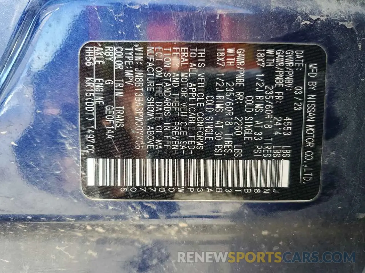 14 Фотография поврежденного автомобиля JN8BT3BA3PW007706 NISSAN ROGUE 2023