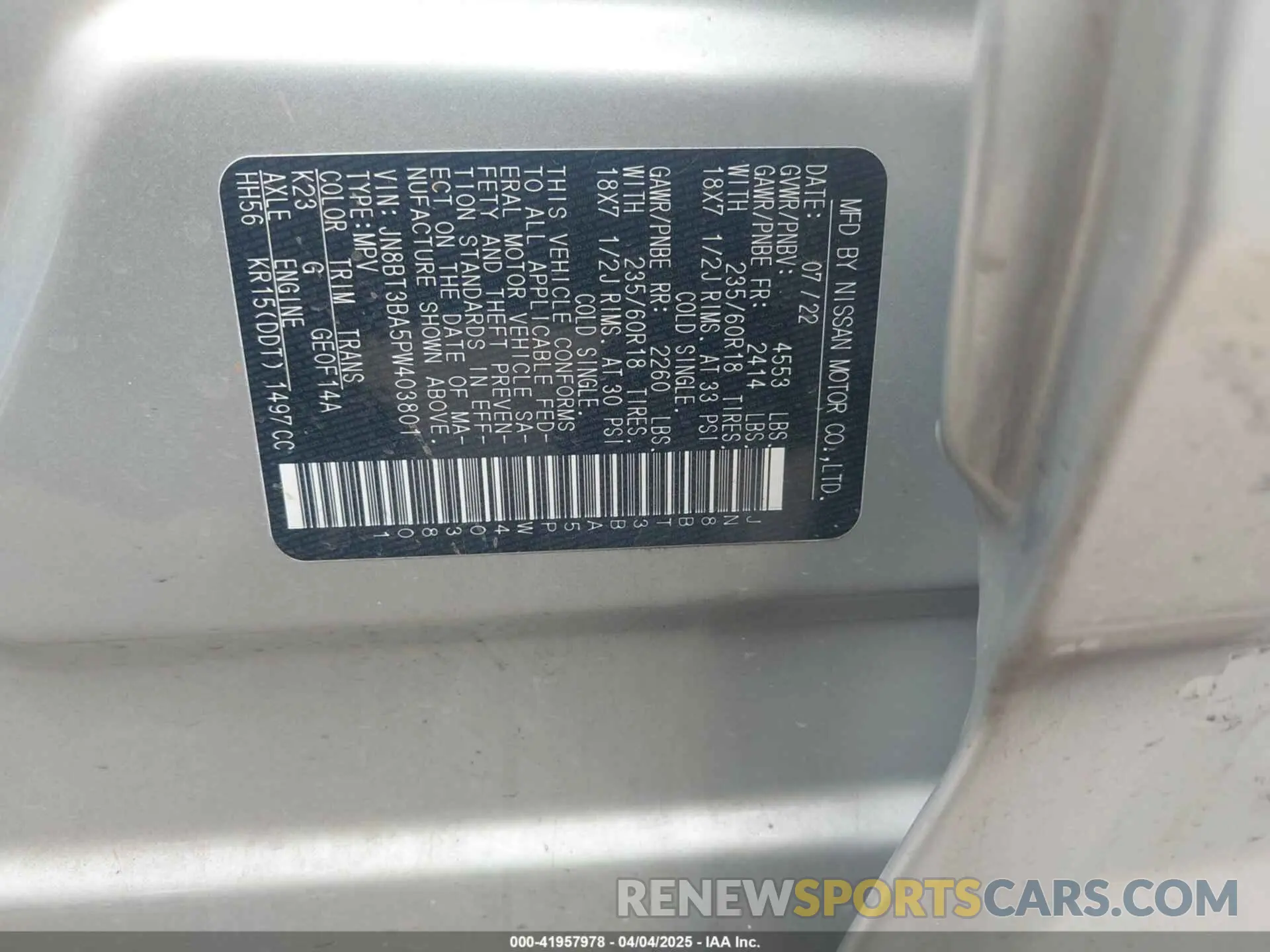 9 Фотография поврежденного автомобиля JN8BT3BA5PW403801 NISSAN ROGUE 2023