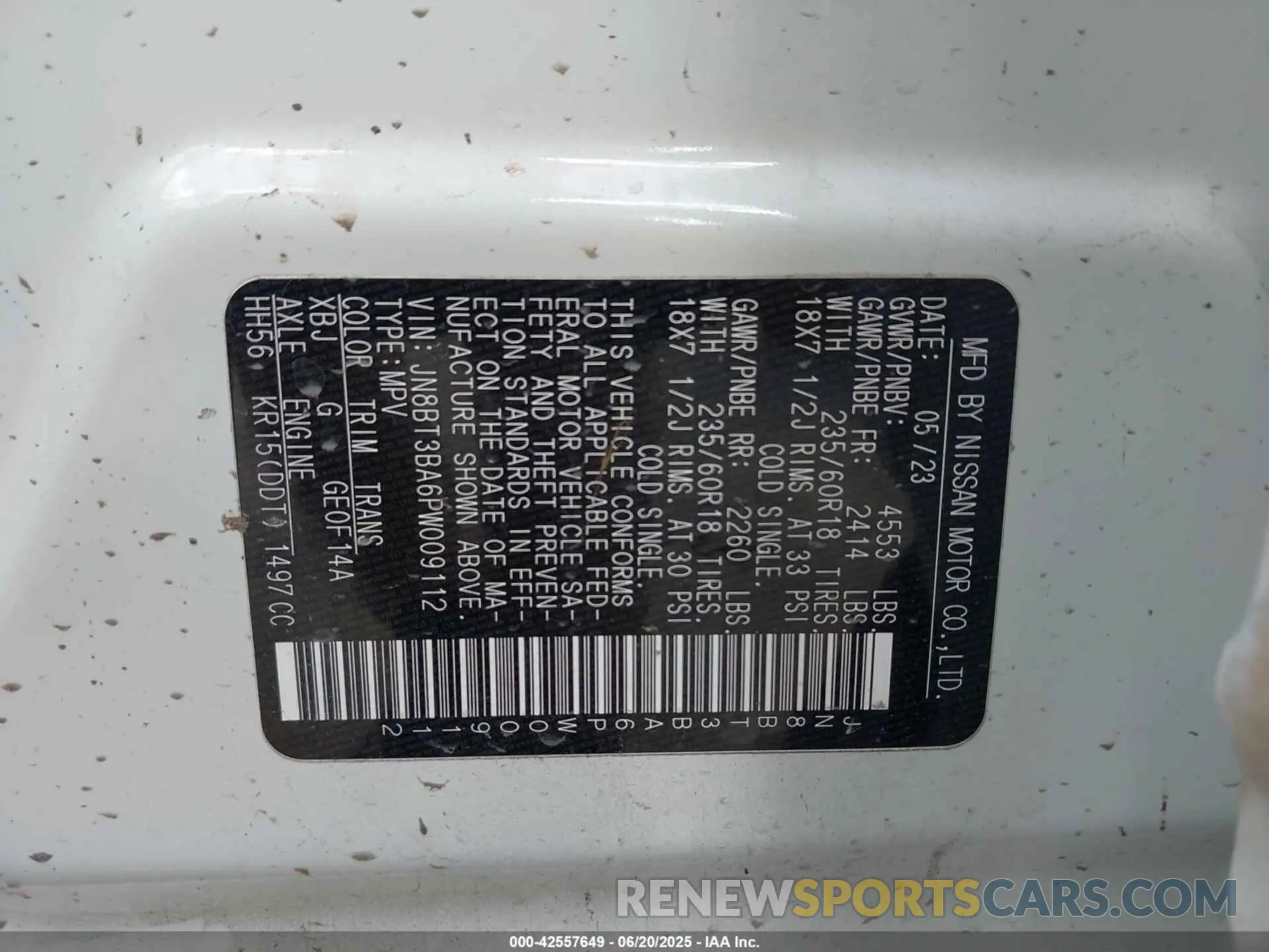 9 Фотография поврежденного автомобиля JN8BT3BA6PW009112 NISSAN ROGUE 2023