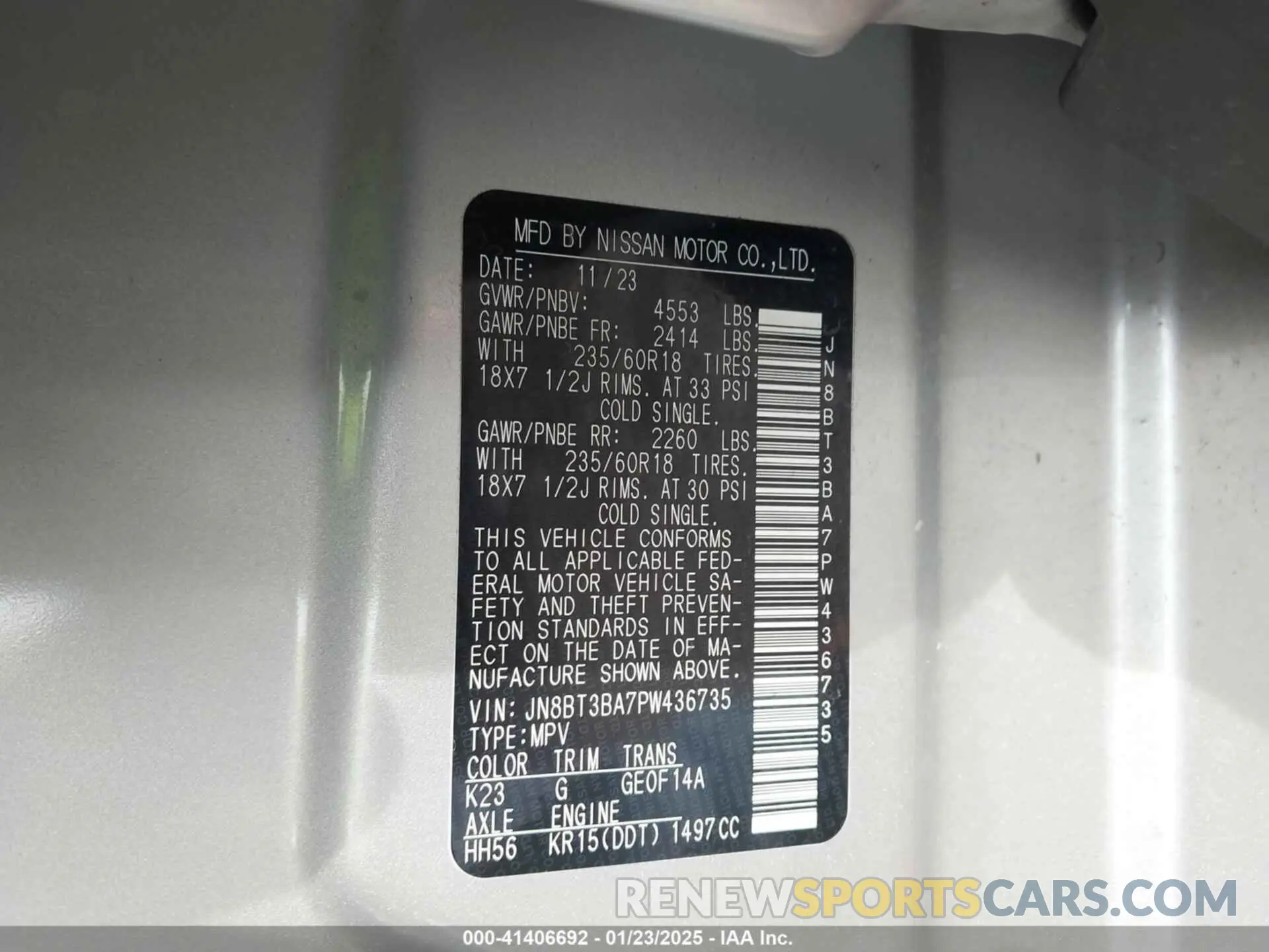 9 Фотография поврежденного автомобиля JN8BT3BA7PW436735 NISSAN ROGUE 2023