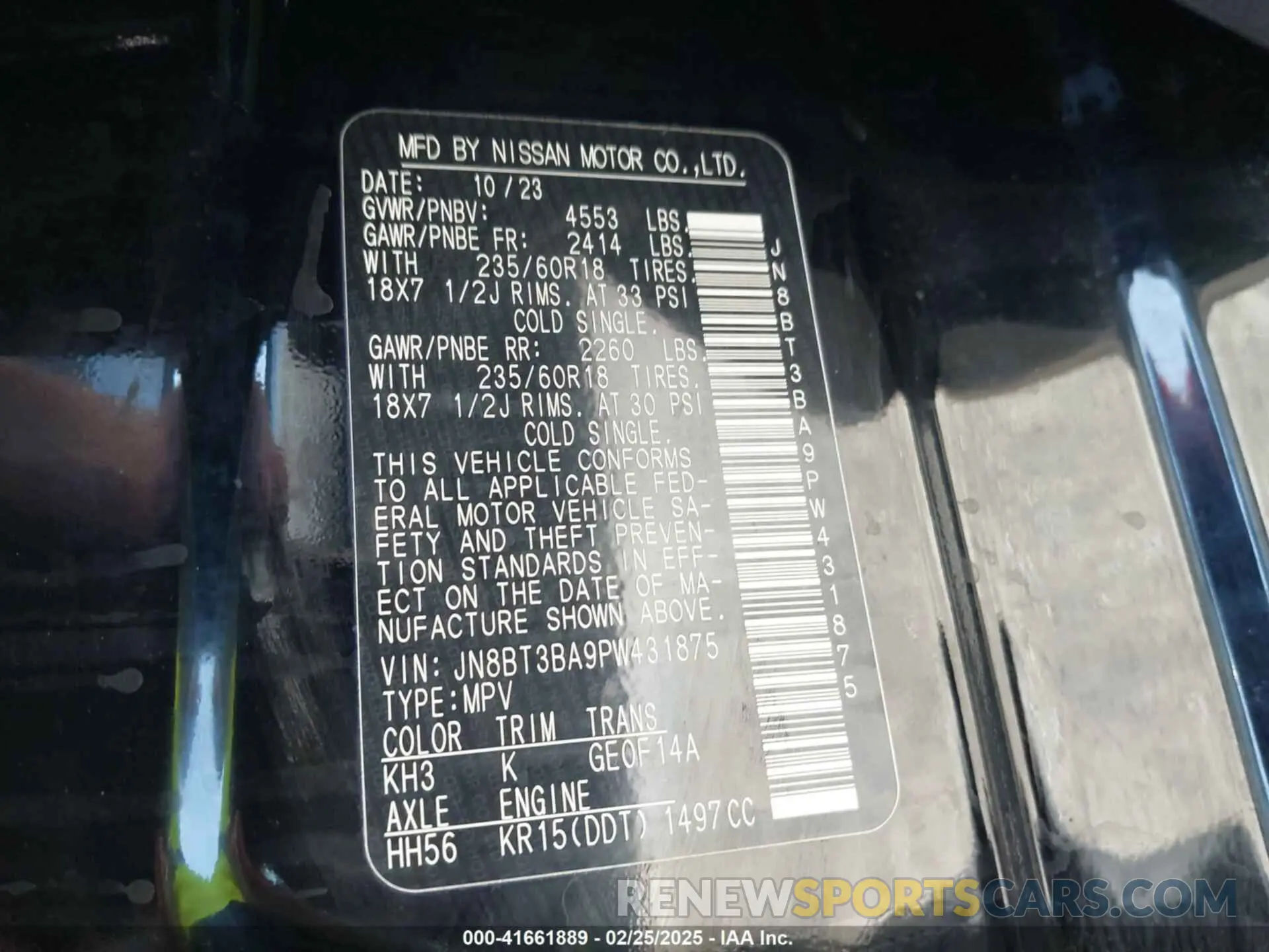 9 Фотография поврежденного автомобиля JN8BT3BA9PW431875 NISSAN ROGUE 2023