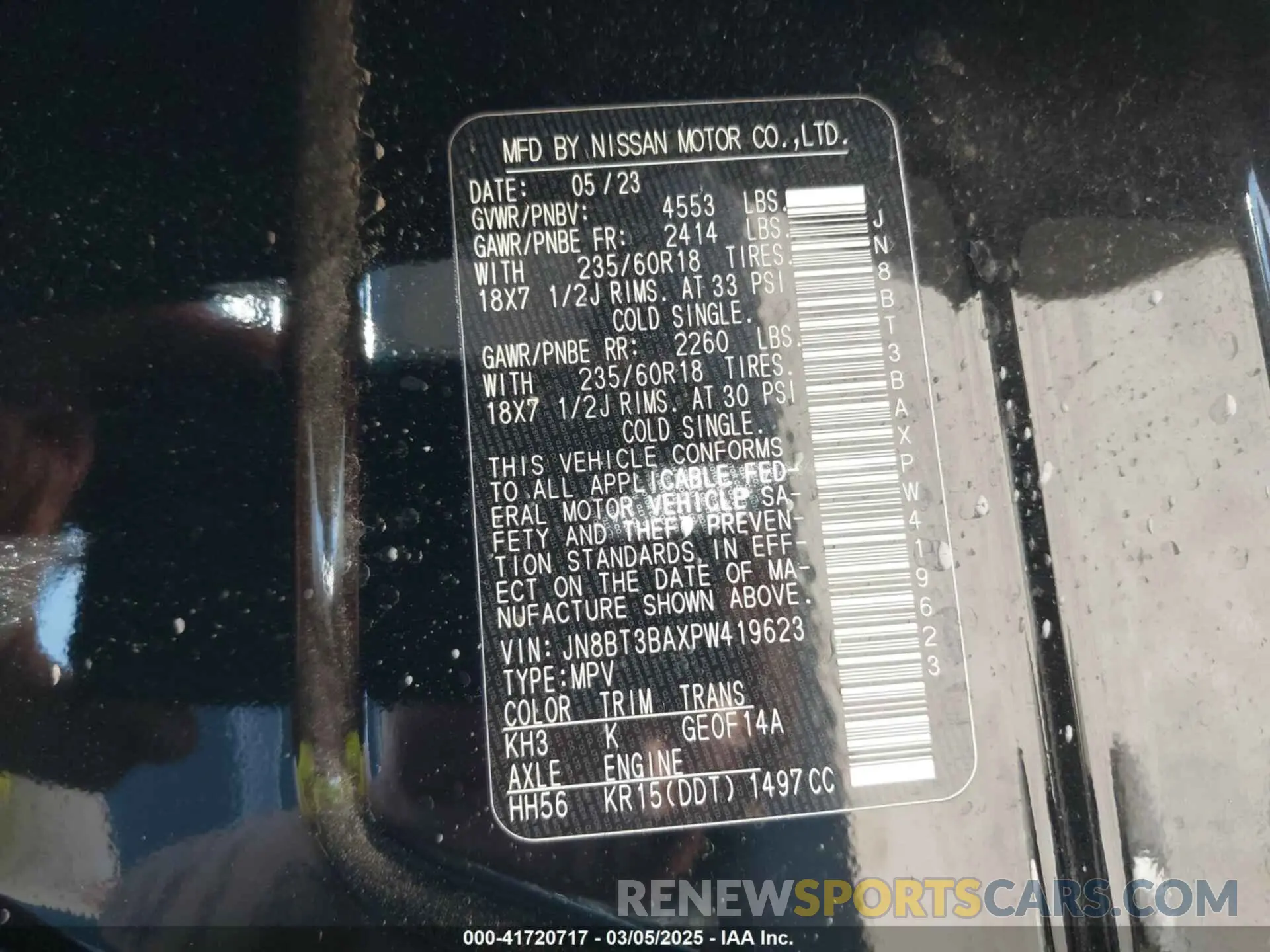 9 Фотография поврежденного автомобиля JN8BT3BAXPW419623 NISSAN ROGUE 2023