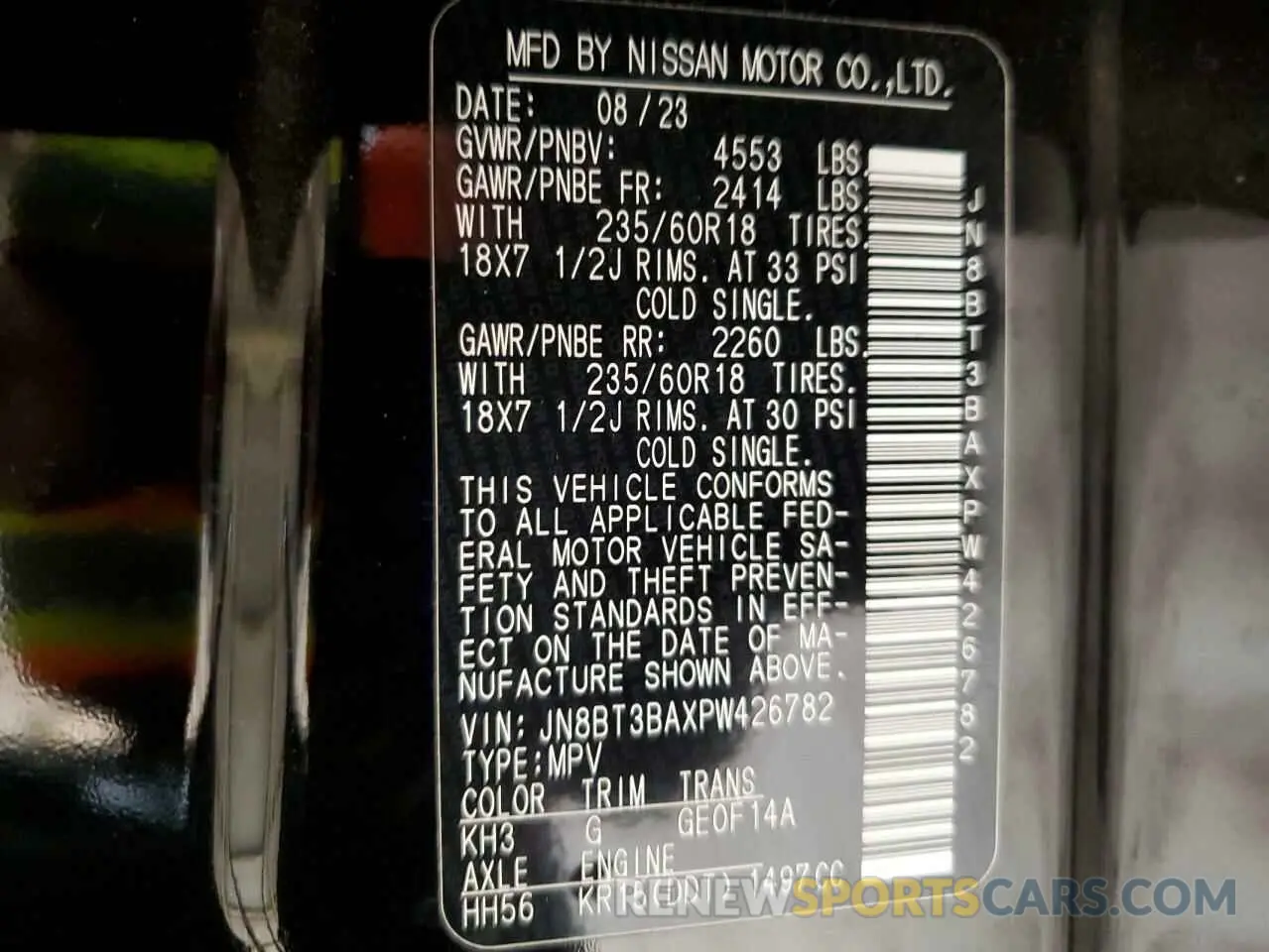 13 Photograph of a damaged car JN8BT3BAXPW426782 NISSAN ROGUE 2023