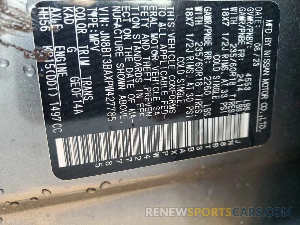 14 Фотография поврежденного автомобиля JN8BT3BAXPW427785 NISSAN ROGUE 2023