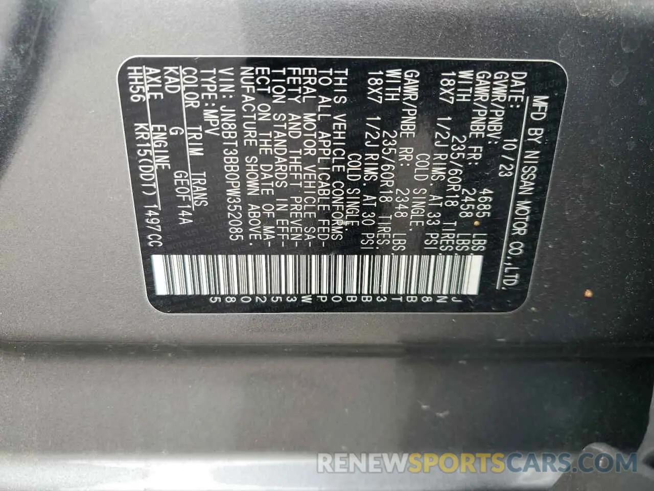 13 Фотография поврежденного автомобиля JN8BT3BB0PW352085 NISSAN ROGUE 2023