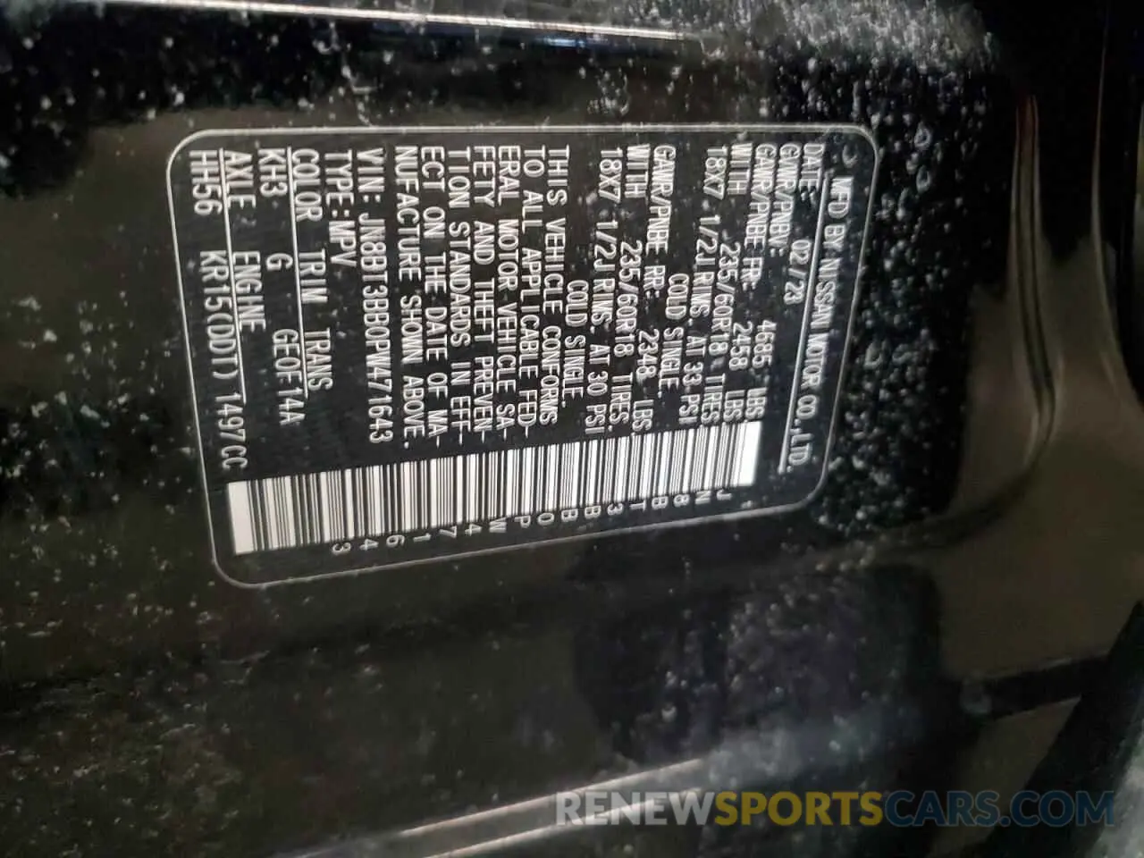 15 Photograph of a damaged car JN8BT3BB0PW471643 NISSAN ROGUE 2023