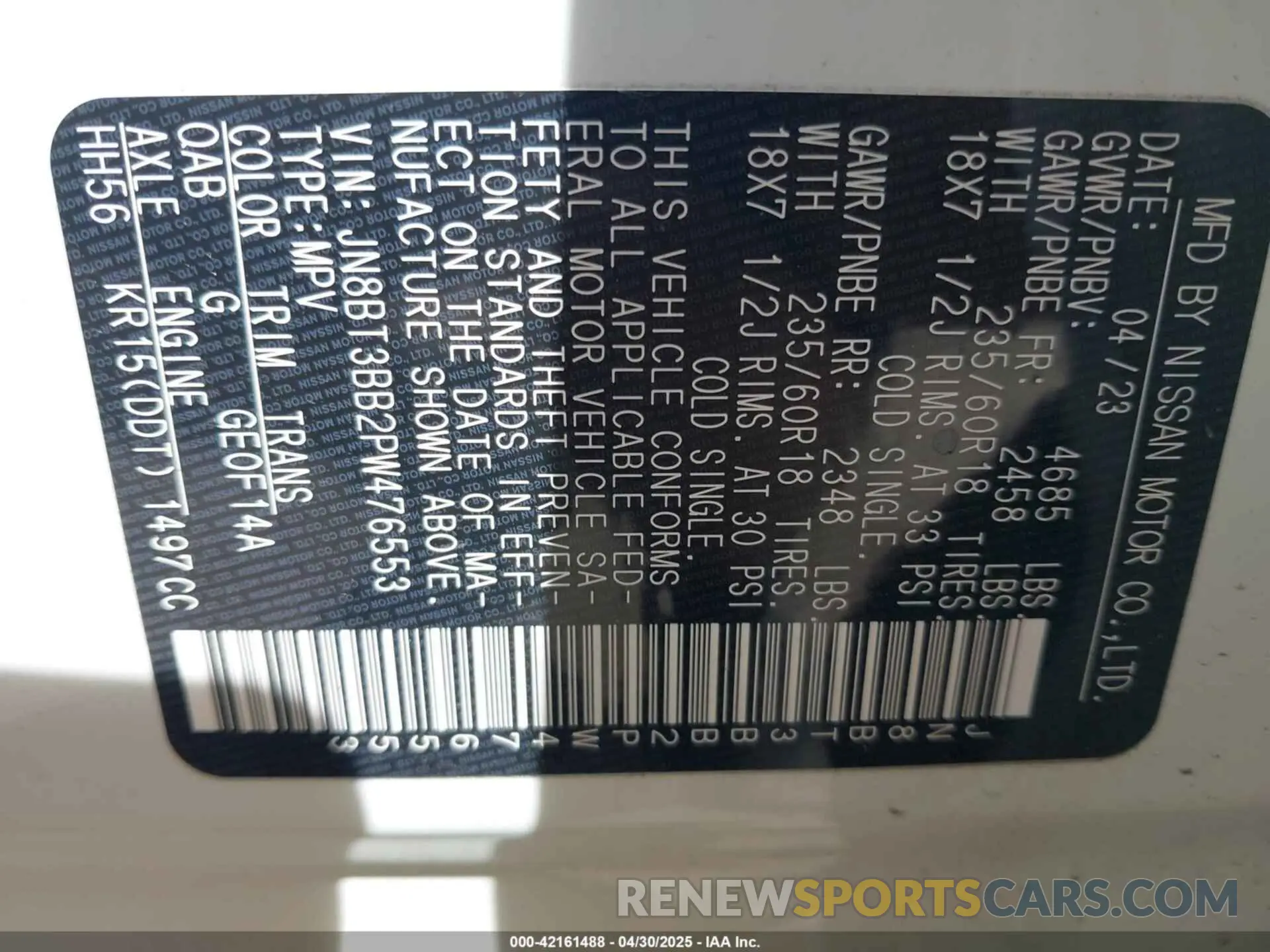 9 Фотография поврежденного автомобиля JN8BT3BB2PW476553 NISSAN ROGUE 2023