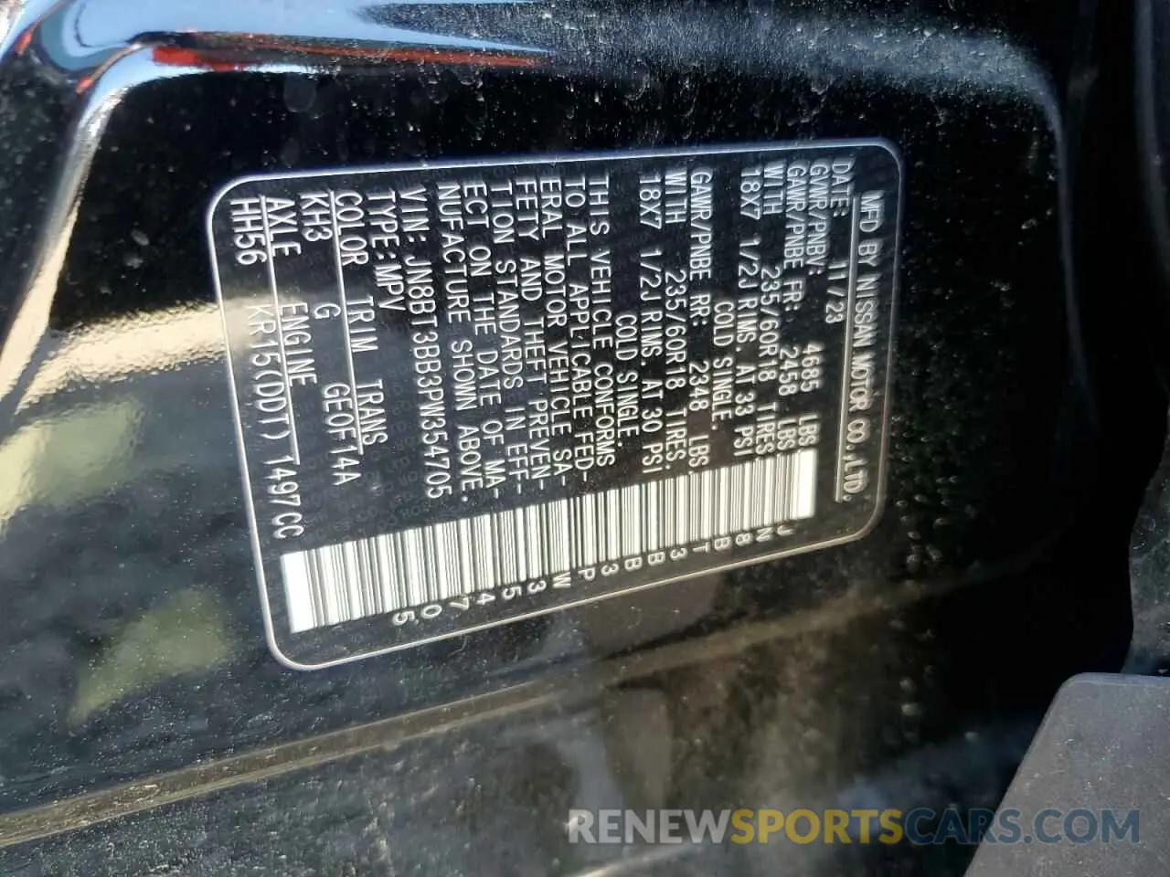 12 Photograph of a damaged car JN8BT3BB3PW354705 NISSAN ROGUE 2023