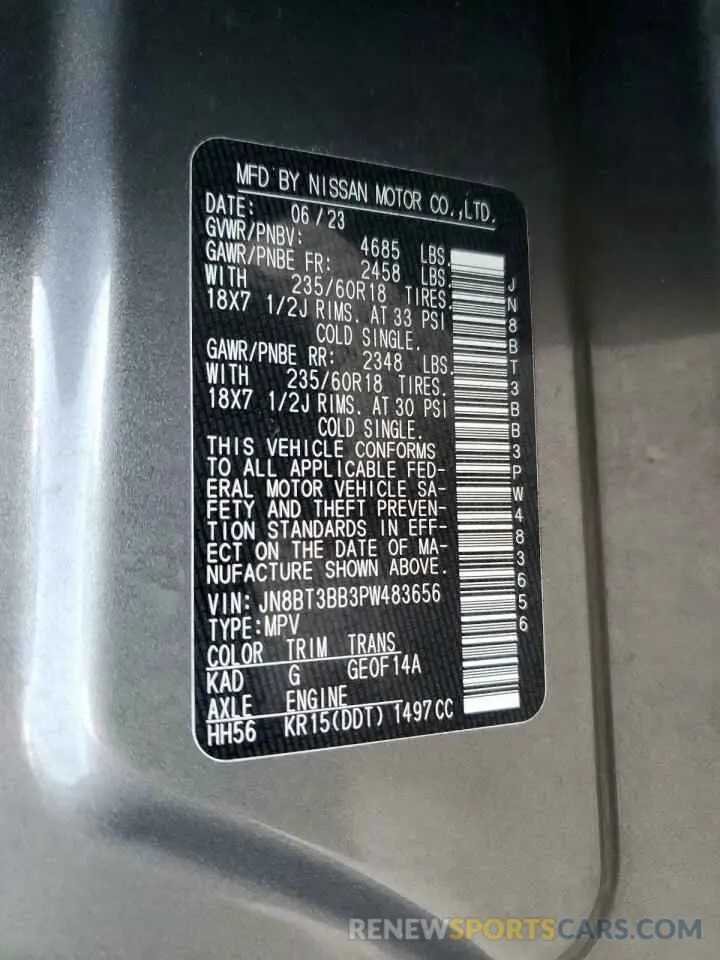 13 Фотография поврежденного автомобиля JN8BT3BB3PW483656 NISSAN ROGUE 2023