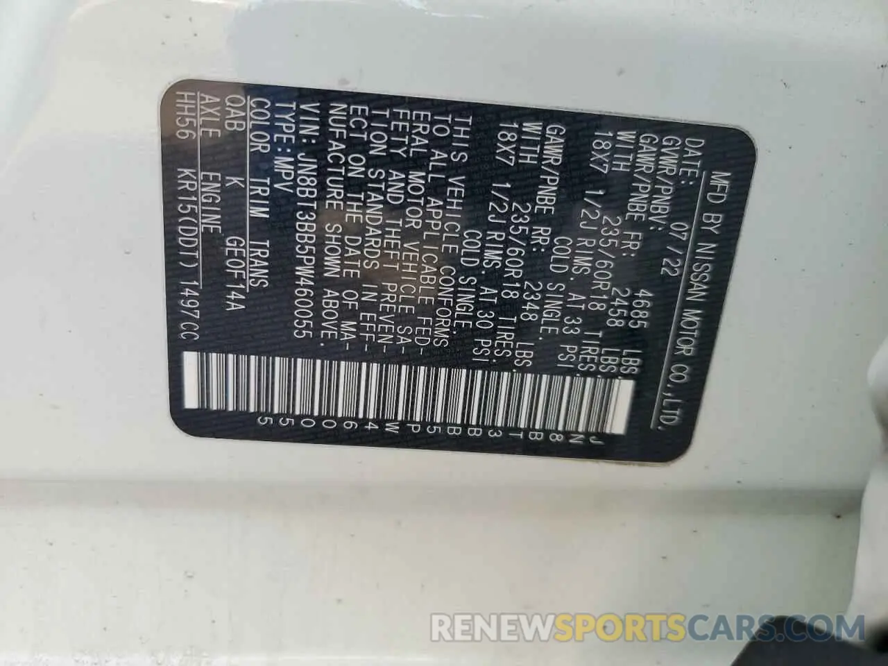 14 Photograph of a damaged car JN8BT3BB5PW460055 NISSAN ROGUE 2023