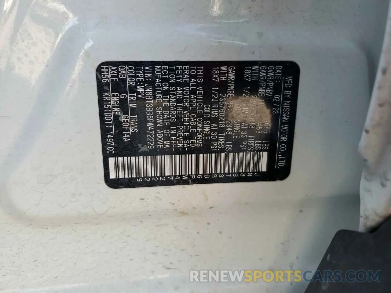 13 Photograph of a damaged car JN8BT3BB6PW472229 NISSAN ROGUE 2023