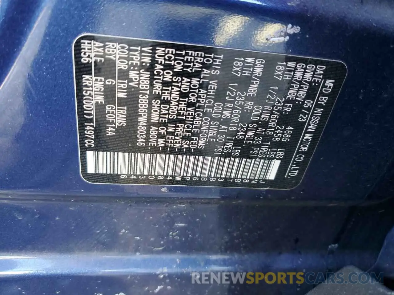 12 Photograph of a damaged car JN8BT3BB6PW480346 NISSAN ROGUE 2023