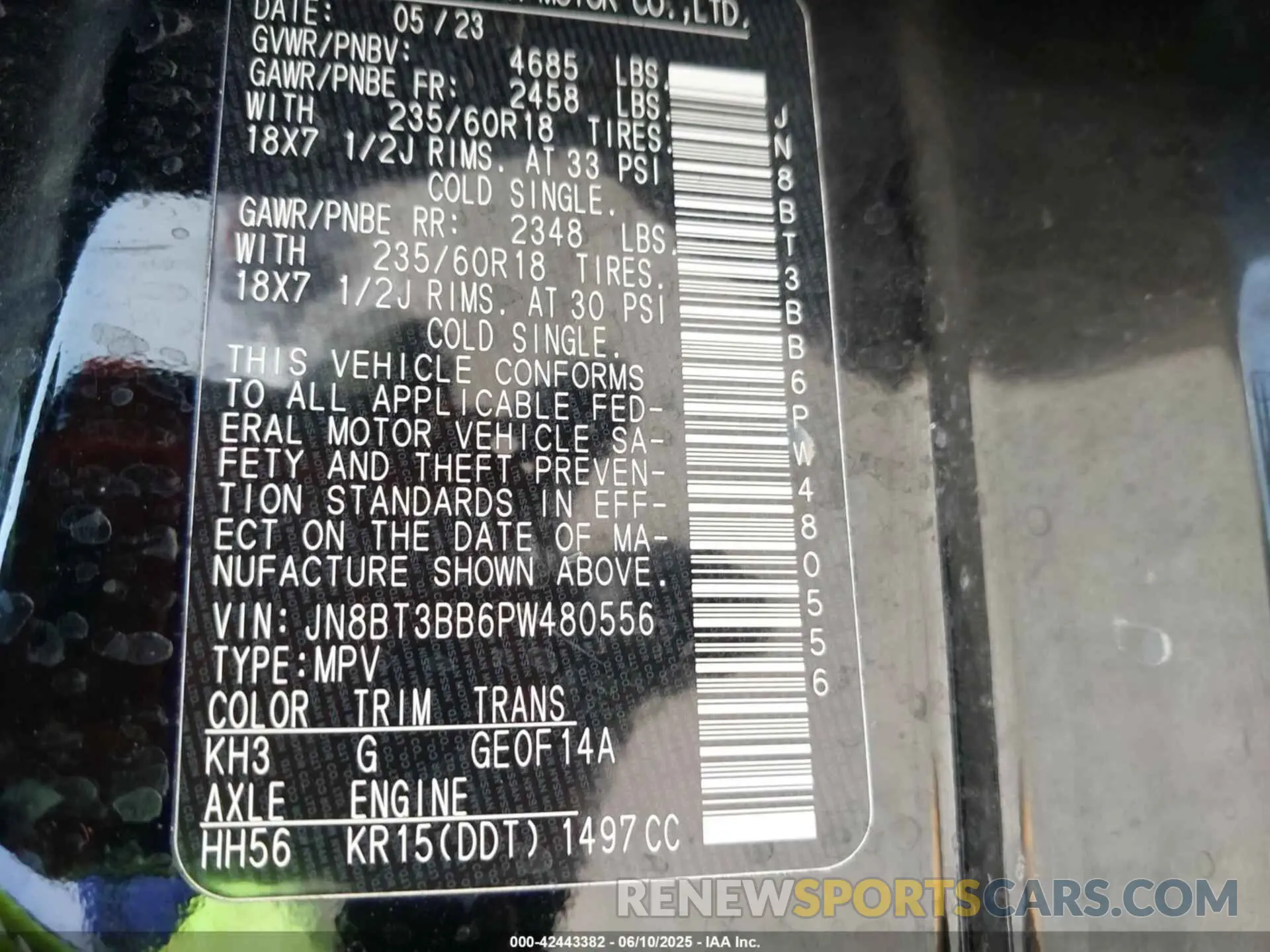9 Фотография поврежденного автомобиля JN8BT3BB6PW480556 NISSAN ROGUE 2023