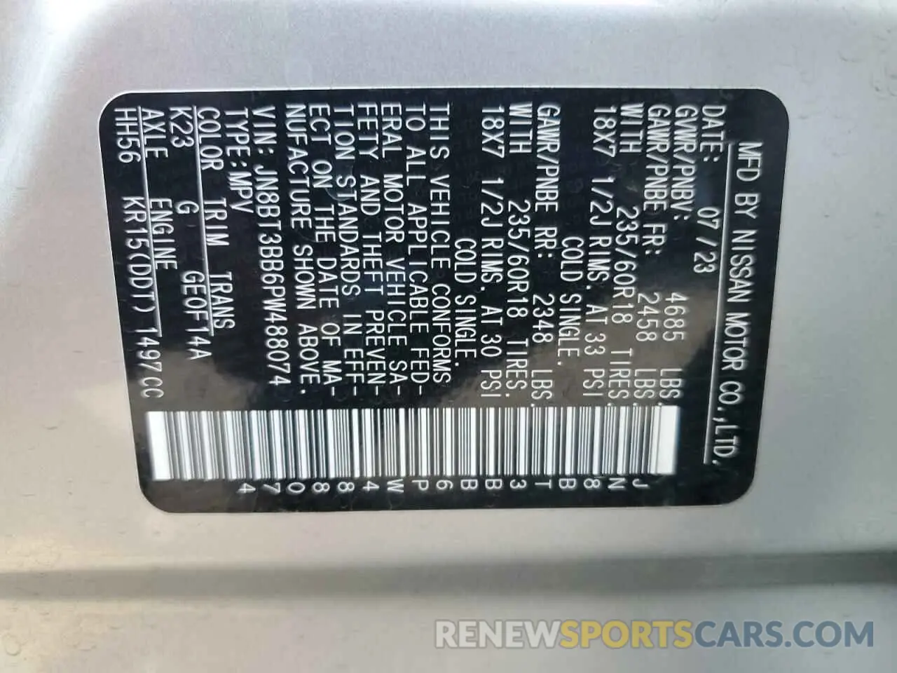 14 Фотография поврежденного автомобиля JN8BT3BB6PW488074 NISSAN ROGUE 2023