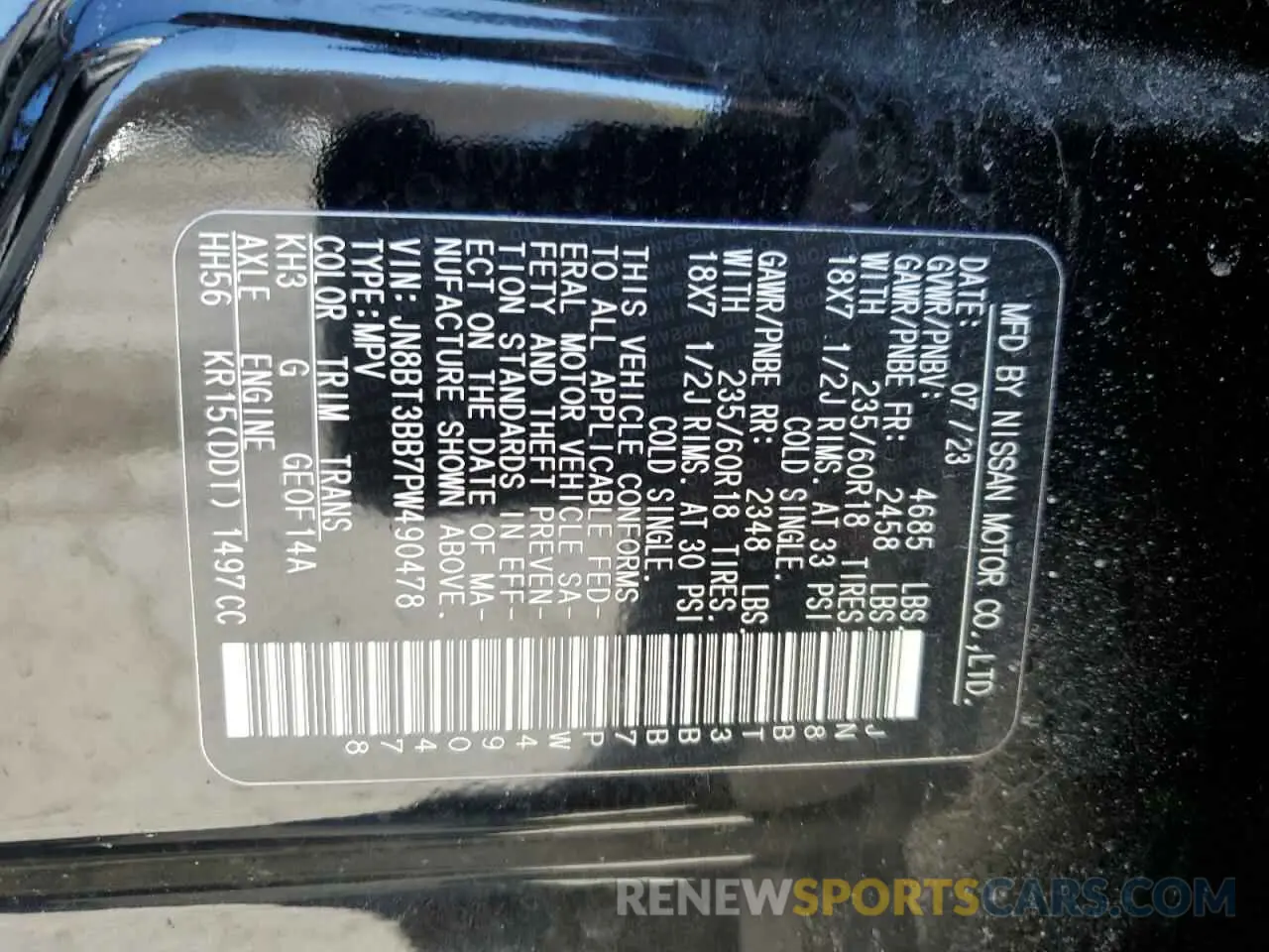 15 Фотография поврежденного автомобиля JN8BT3BB7PW490478 NISSAN ROGUE 2023