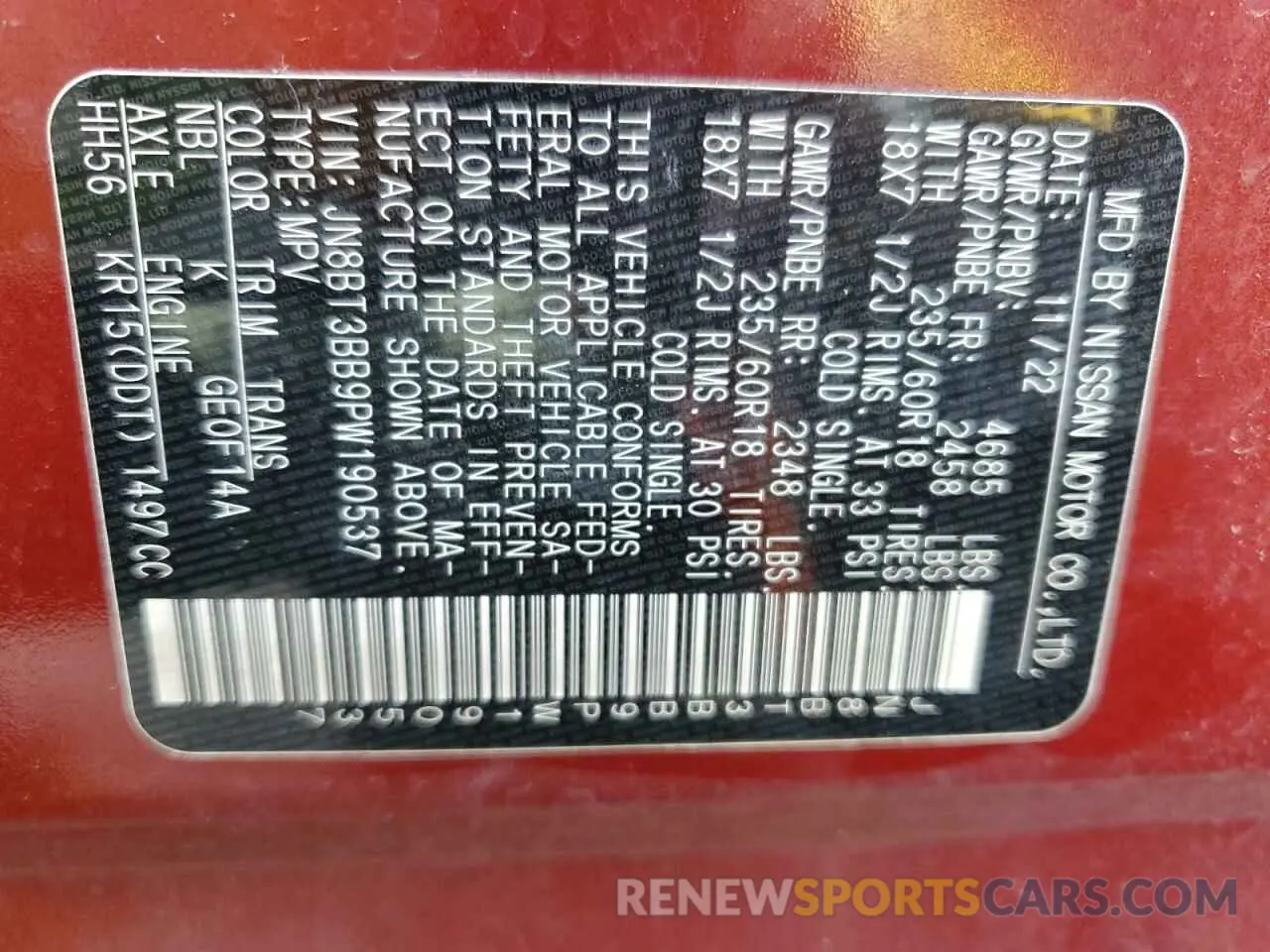 14 Фотография поврежденного автомобиля JN8BT3BB9PW190537 NISSAN ROGUE 2023