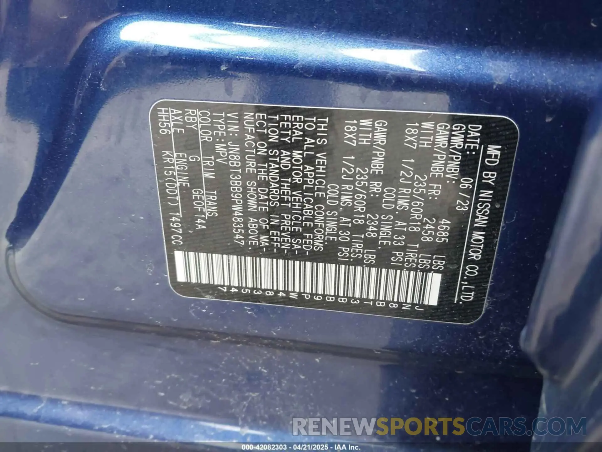 9 Фотография поврежденного автомобиля JN8BT3BB9PW483547 NISSAN ROGUE 2023
