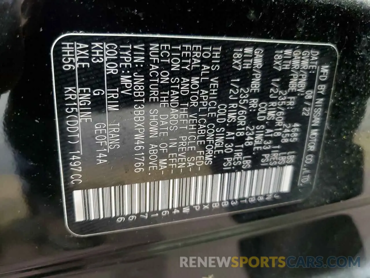 14 Photograph of a damaged car JN8BT3BBXPW461766 NISSAN ROGUE 2023