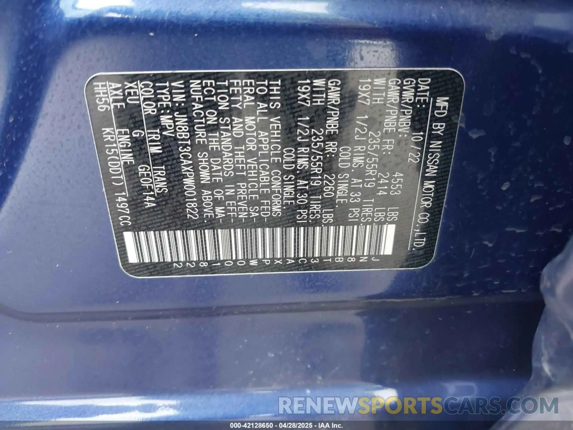 9 Photograph of a damaged car JN8BT3CAXPW001822 NISSAN ROGUE 2023