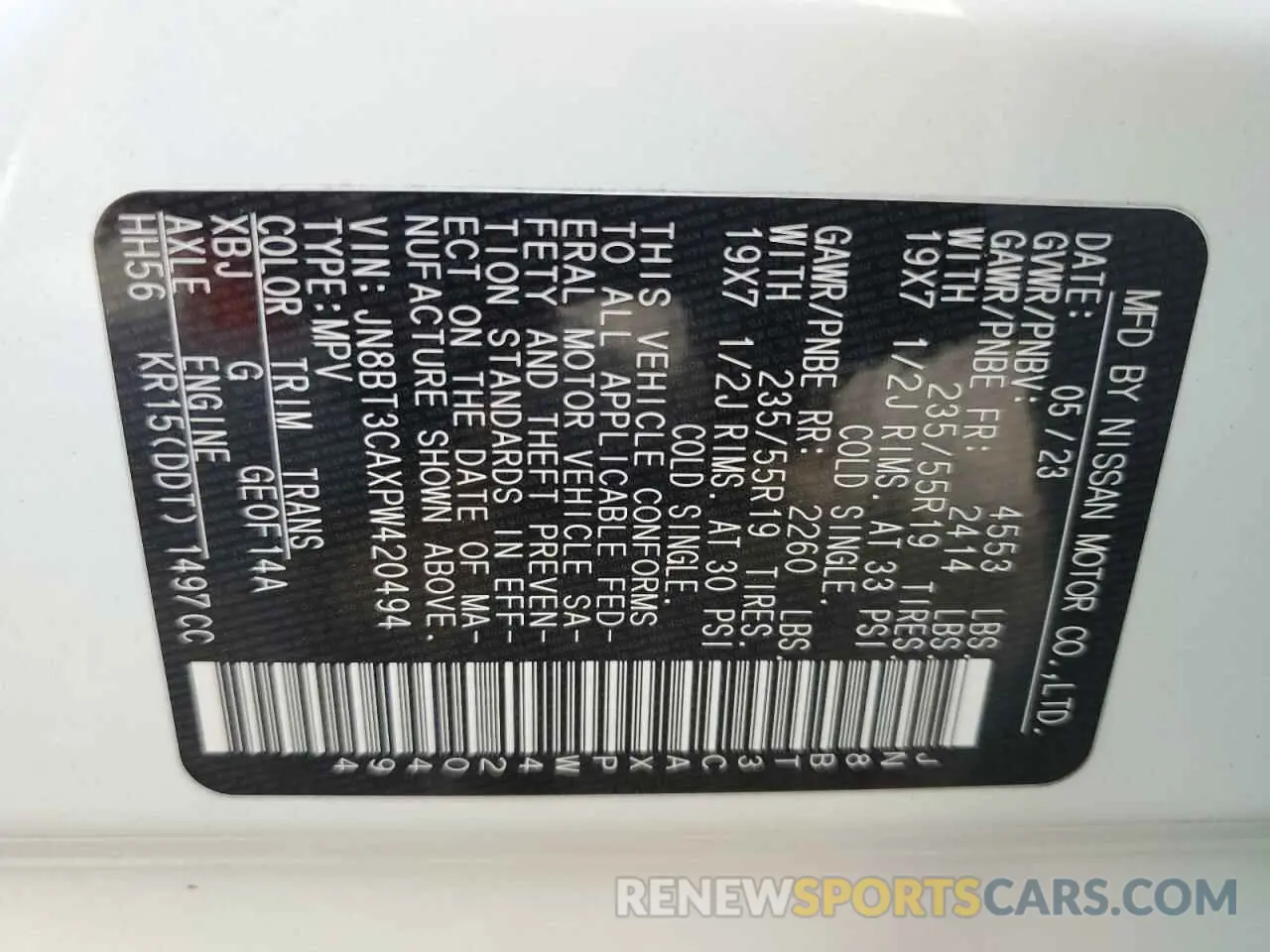 16 Photograph of a damaged car JN8BT3CAXPW420494 NISSAN ROGUE 2023