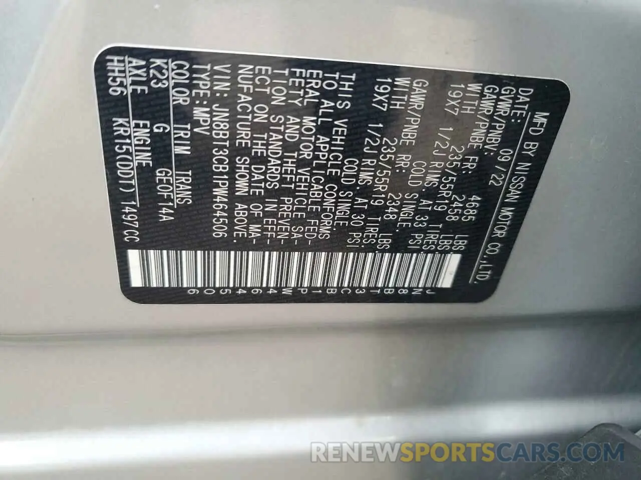 14 Photograph of a damaged car JN8BT3CB1PW464506 NISSAN ROGUE 2023