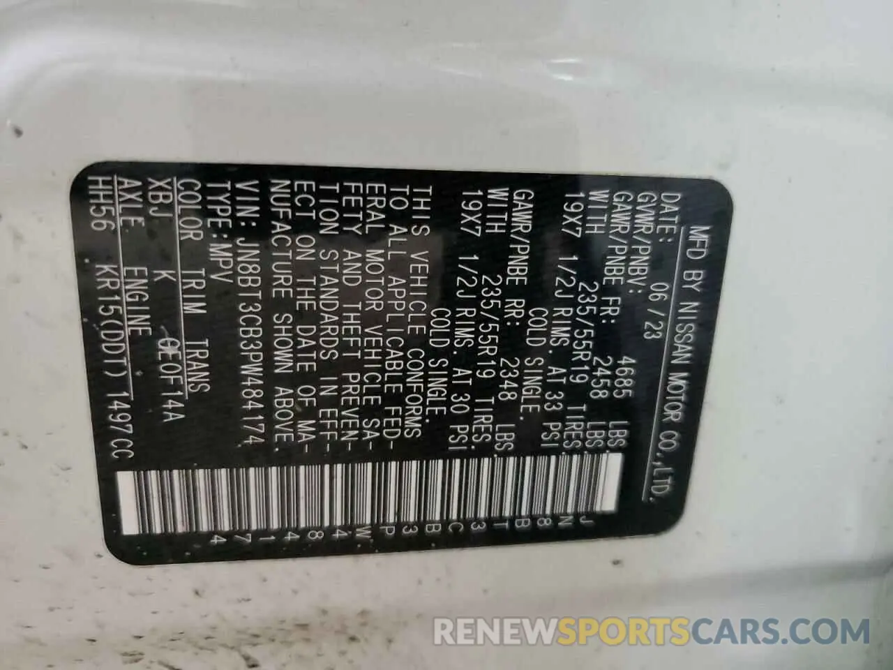 13 Фотография поврежденного автомобиля JN8BT3CB3PW484174 NISSAN ROGUE 2023