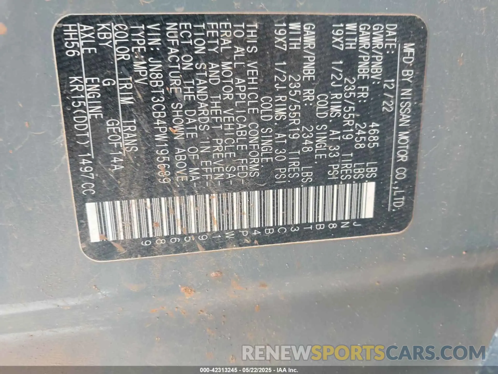 9 Photograph of a damaged car JN8BT3CB4PW195689 NISSAN ROGUE 2023