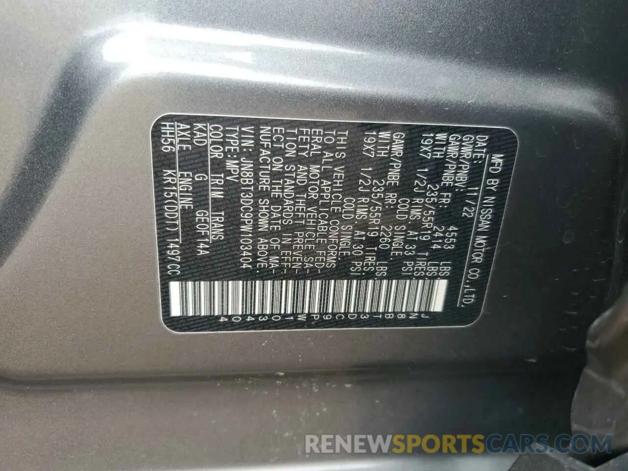15 Photograph of a damaged car JN8BT3DC9PW103404 NISSAN ROGUE 2023