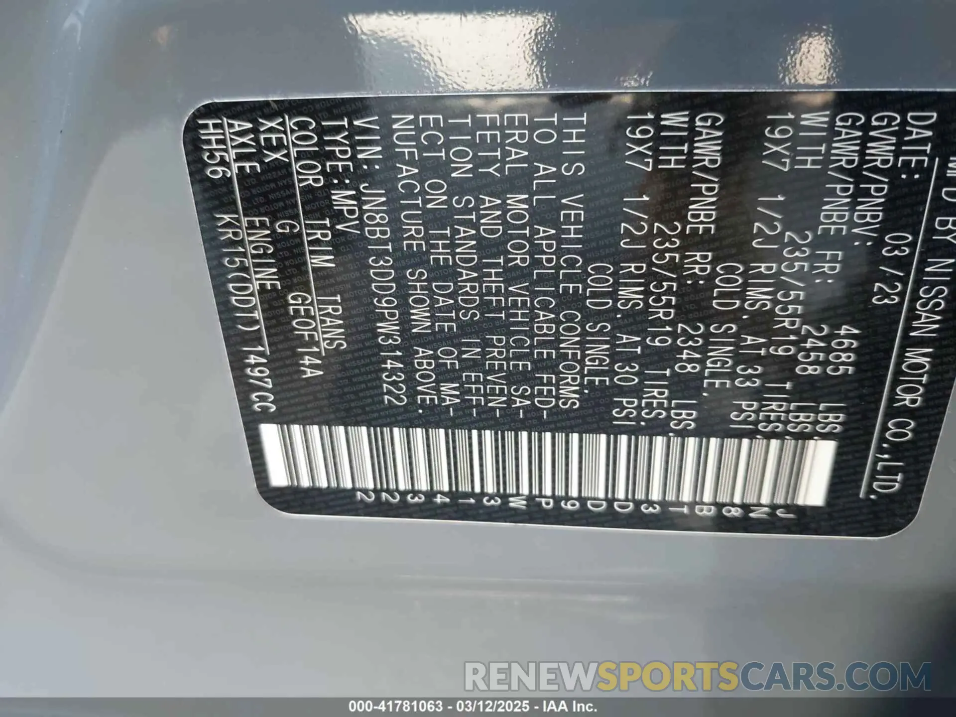 9 Photograph of a damaged car JN8BT3DD9PW314322 NISSAN ROGUE 2023