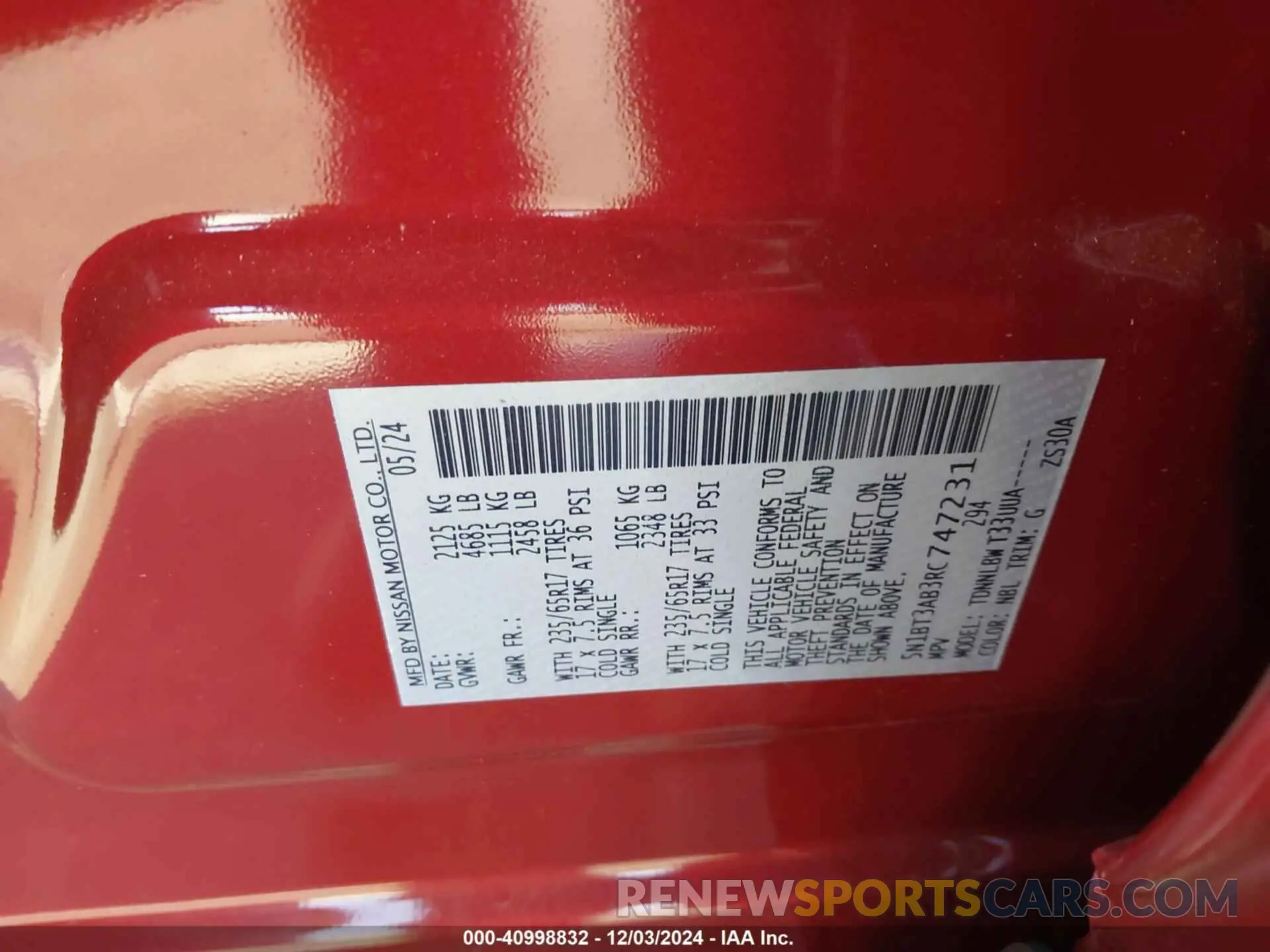 9 Фотография поврежденного автомобиля 5N1BT3AB3RC747231 NISSAN ROGUE 2024